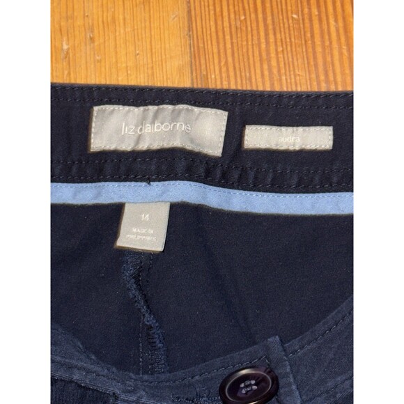 Liz Claiborne Audra Womens Size 14 Navy Blue Pants - Picture 2 of 3